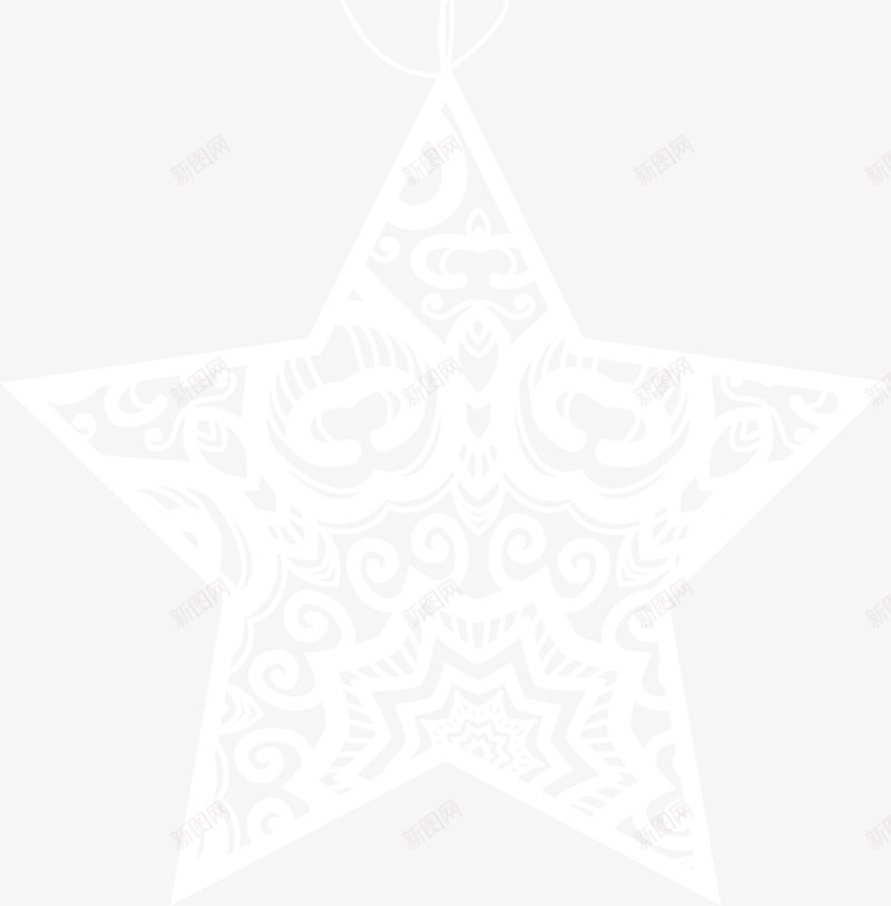 白色星星挂饰png免抠素材_88icon https://88icon.com 圣诞节挂件 清新图案 清新挂饰 白色挂饰 简约星星 装饰图案