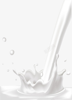 白色的水花手绘白色牛奶高清图片
