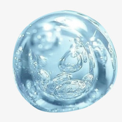 蓝色透明水滴气泡素材