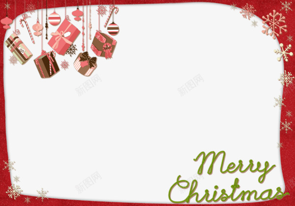 卡通圣诞卡片装饰礼物相框png免抠素材_88icon https://88icon.com 卡通手绘 圣诞快乐 圣诞素材 相框边框 礼物