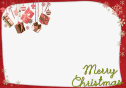 夹着的卡片相框图片卡通圣诞卡片装饰礼物相框高清图片