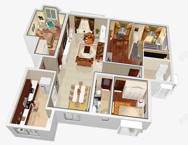 房屋样板房png免抠素材_88icon https://88icon.com 室内设计 房屋样板房 装修设计