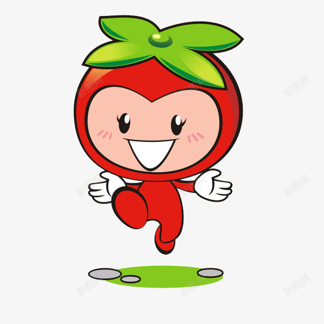 卡通番茄png免抠素材_88icon https://88icon.com 卡通 可爱 奔跑 漫画 番茄树 番茄西红柿 红色 食品创意