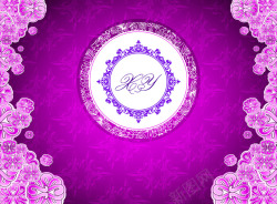 紫色浪漫花纹婚礼素材