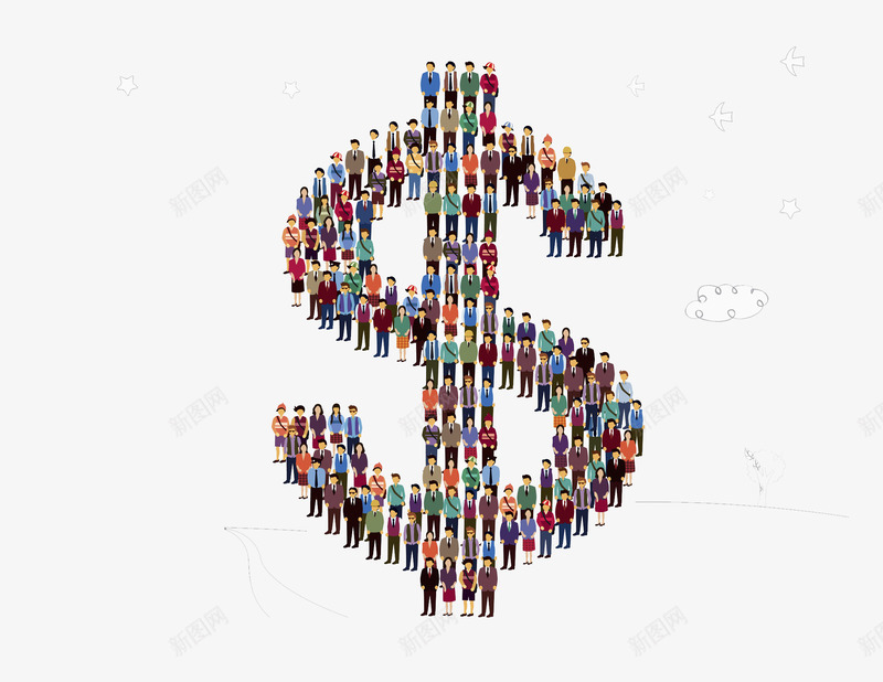 美元符号png免抠素材_88icon https://88icon.com 人去 人群 创意 商务 女士 水彩 男士 符号 美元 金钱