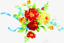 涂鸦油画植物花朵效果素材