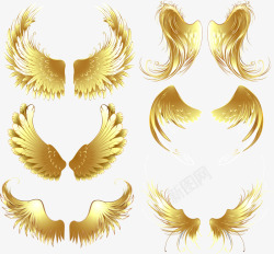 双翼羽毛游戏金属翅膀元素矢量图高清图片