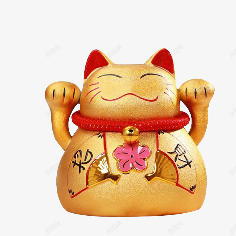 红色花金色招财猫png免抠素材_88icon https://88icon.com 富贵 红色花 财富 财源广进 金色 金色招财猫