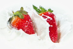 果味牛奶创意草莓奶油广告高清图片