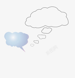浅色云朵创意对话框图形素材