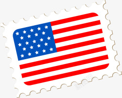 卡通旅游邮票美国矢量图素材
