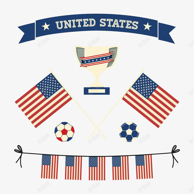 美国足球png免抠素材_88icon https://88icon.com 美国国旗 美国足球背景图案 美国风格背景