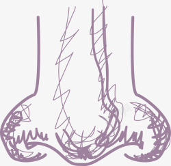 手绘涂鸦五官鼻子矢量图素材