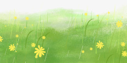 大片叶子插画绿色草丛草地鲜花高清图片