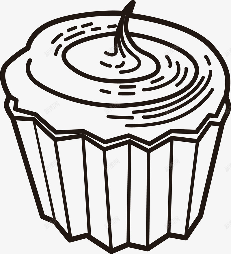 纸杯奶油蛋糕png免抠素材_88icon https://88icon.com 手绘 插图 甜品 甜点 纸杯蛋糕 蛋糕简笔画