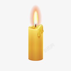 点燃的黄色蜡烛矢量图高清图片