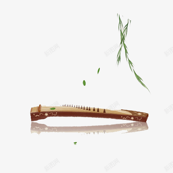 手绘古筝柳树png免抠素材_88icon https://88icon.com 卡通 古筝 手绘 手绘插画 手绘素材 插画 柳树