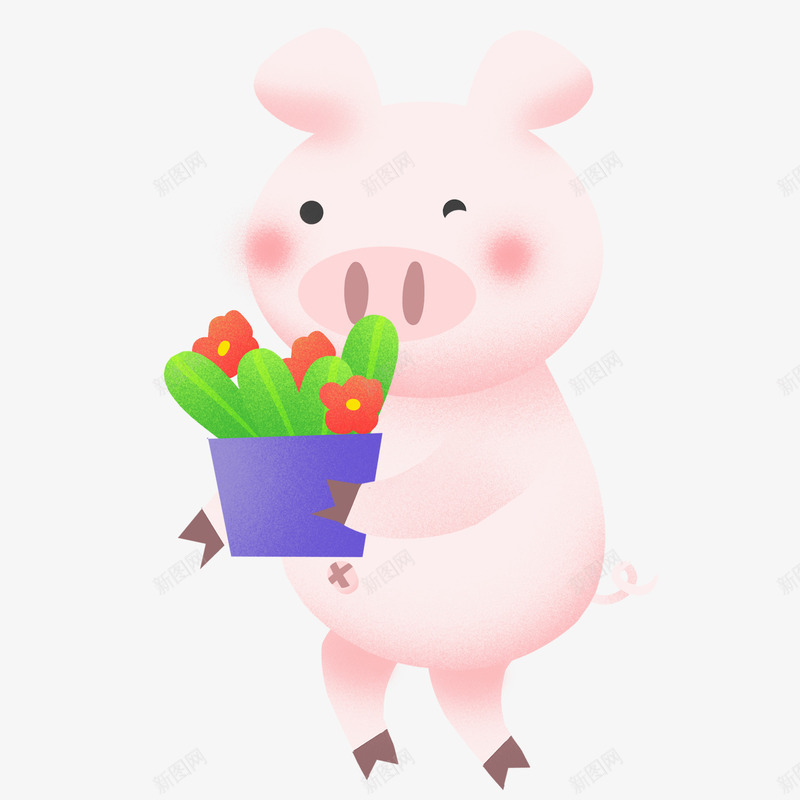 猪年动物卡通插画png免抠素材_88icon https://88icon.com 动物 卡通 插画 猪年