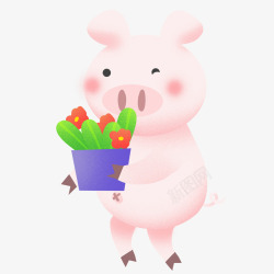 猪年动物卡通插画素材