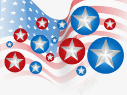 美国国旗背景庆典海报矢量图素材