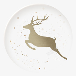 小清新麋鹿素材金色唯美圣诞麋鹿高清图片