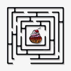 立体迷宫出口立体蛋糕终点迷宫高清图片