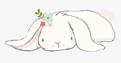 趴着兔子小清新手绘趴着的兔子兔子矢矢量图高清图片