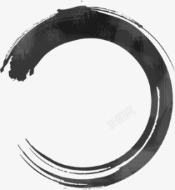 黑色圆环水墨素材