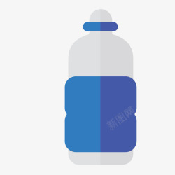 圆润蓝色蓝色水瓶矢量图高清图片