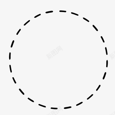 圆条型黑色手绘的虚线圆图标图标