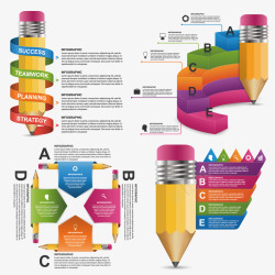铅笔形状表矢量图素材