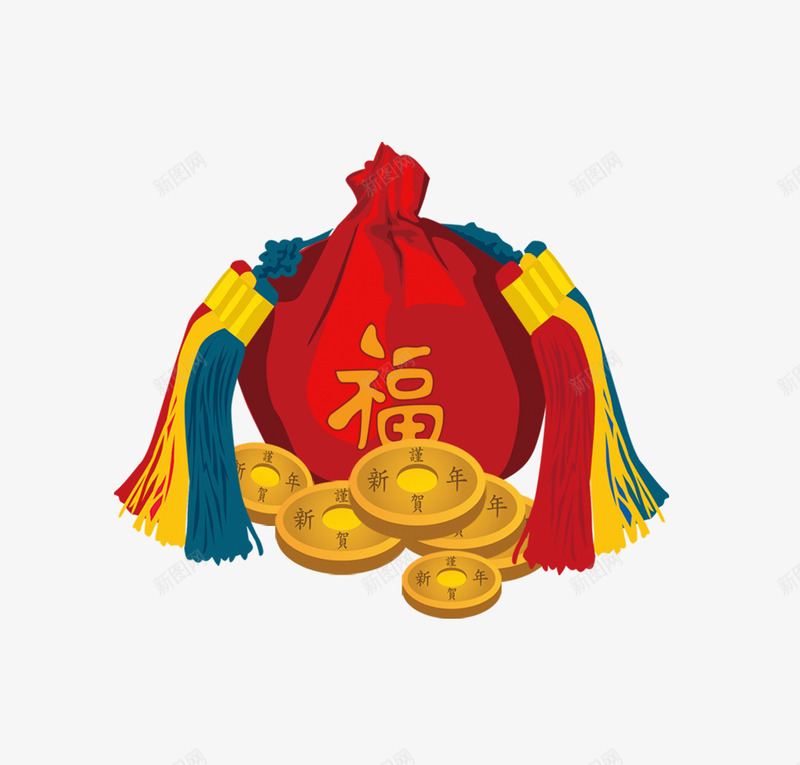 新春福袋png免抠素材_88icon https://88icon.com 中国风 新春 福袋 节日