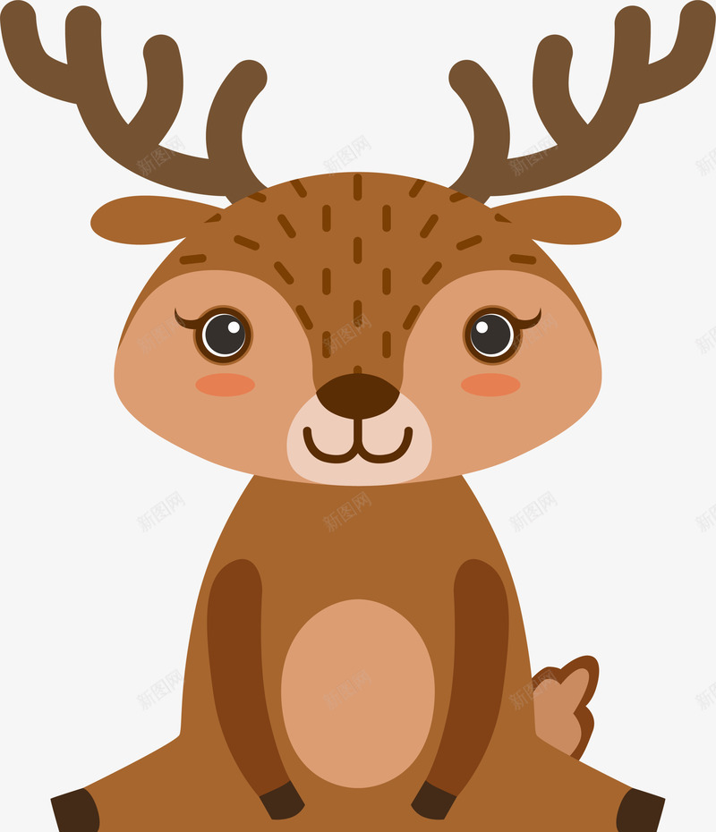 咖啡色卡通麋鹿png免抠素材_88icon https://88icon.com 卡通动物 咖啡色麋鹿 圣诞节 节庆动物 节日动物 装饰图案