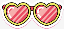 粉红色爱心眼镜矢量图素材