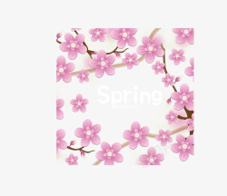 春季浪漫粉色花卉边框素材