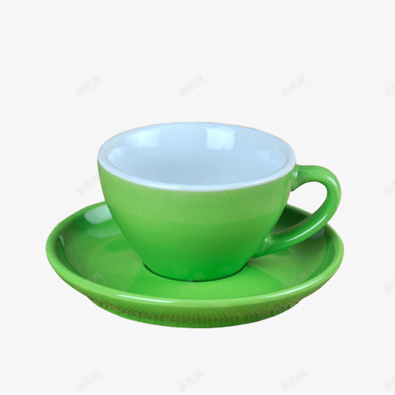 绿色杯碟咖啡杯png免抠素材_88icon https://88icon.com 咖啡杯 杯子 瓷器 碟子 餐具