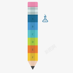 彩色铅笔信息图表矢量图素材