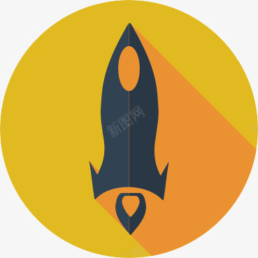 PNG图橙黄色火箭图标图标