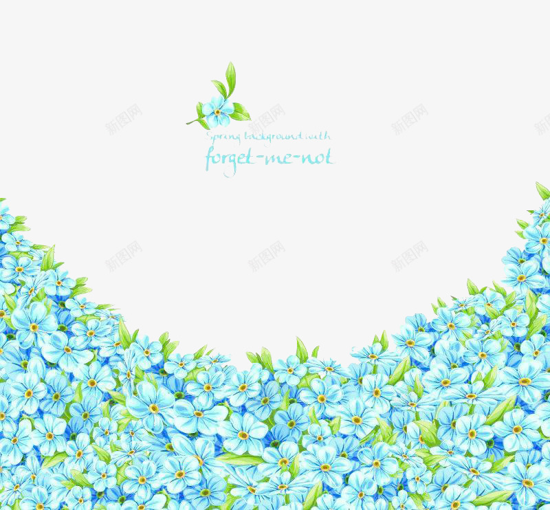 蓝色唯美清新小碎花背景png免抠素材_88icon https://88icon.com 唯美 小碎花背景 清新 蓝色