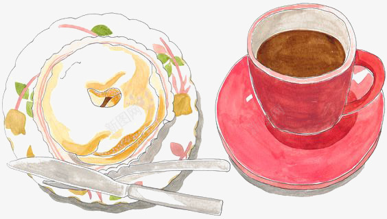 水彩下午茶png免抠素材_88icon https://88icon.com 下午茶 卡通 咖啡 手绘 插画 水彩 茶杯 餐具