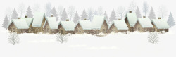唯美冬季村庄房屋素材