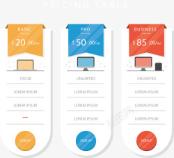 价格表格彩色价格标签模板矢量图高清图片