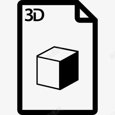 3D打印的纸用一个立方体图像图标图标