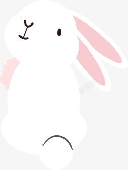 复活节呆萌白色兔子素材
