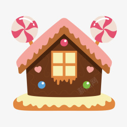 粉色房屋圣诞糖果屋矢量图高清图片