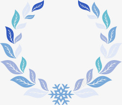 winter蓝色雪花草圈高清图片