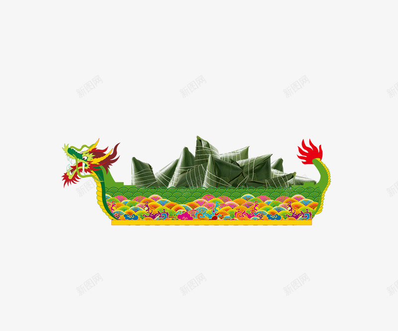 龙舟psd免抠素材_88icon https://88icon.com 划船 淘宝素材 端午节素材 粽子 船 赛龙舟 龙舟