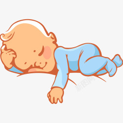 宝宝短袖连体衣宝宝睡觉矢量图高清图片