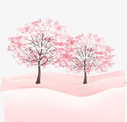 唯美粉色桃花大树素材