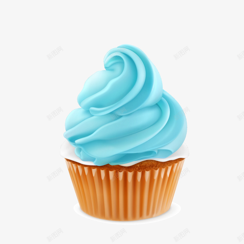 蓝色卡通纸杯蛋糕png免抠素材_88icon https://88icon.com 卡通蛋糕 甜食 纸杯蛋糕 背景装饰 蓝色蛋糕